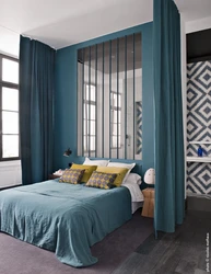 Celadon color in the bedroom interior