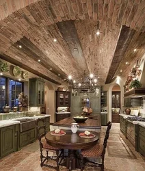 Stone And Wood In The Kitchen Interior