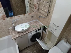 Фото ванной комнаты столешница под раковину и стиральную