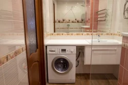 Фото ванной комнаты столешница под раковину и стиральную