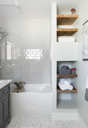 Bathroom Shelves Made Of Tiles Design Photo