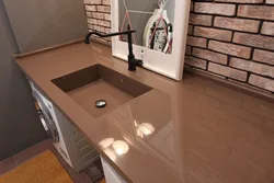Countertop Made Of Artificial Stone For The Kitchen Photo With Sink