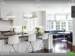 Bay window interior kitchen living room