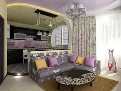Спальня Сумешчаная З Кухняй Дызайн