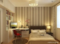 Bedroom and study in one room photo