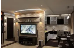 Interior of a relaxation room with a kitchen