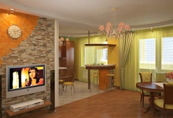 Interior of a relaxation room with a kitchen