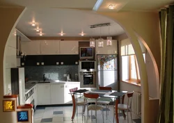 Interior of a relaxation room with a kitchen