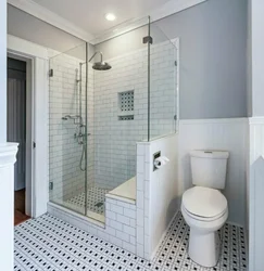 Design bath with shower and washbasin photo