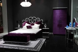 Bedroom design in black colors