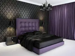 Bedroom design in black colors