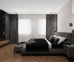 Bedroom design in black colors