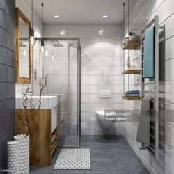 Bathroom shower toilet interior design photo