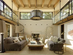 Living room interior high ceilings