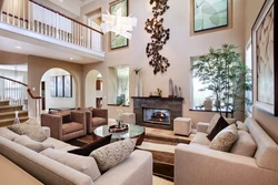Living Room Interior High Ceilings