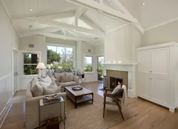 Living room interior high ceilings