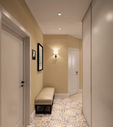 Hallway interior in beige photo