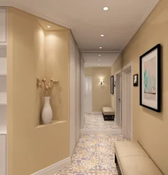 Hallway interior in beige photo