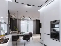 Интерьер кухни гостиной 30 м кв
