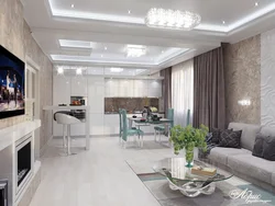 Интерьер Кухни Гостиной 30 М Кв