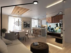Interior of kitchen living room 30 sq.m.