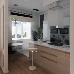 Balkon dizaynı ilə müasir mətbəx fotoşəkili
