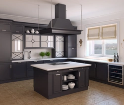 Gas stove in a modern kitchen interior photo