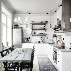 White Kitchen In Scandinavian Style Photo