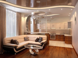 High ceiling design kitchen living room