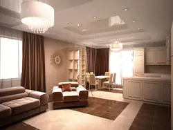 Hündür tavan dizaynı mətbəx qonaq otağı