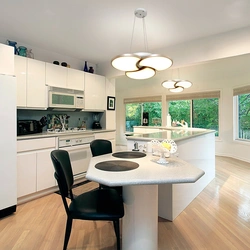 Chandeliers in the kitchen photo in the apartment