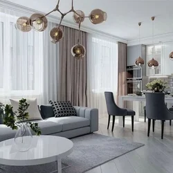 Kitchens living rooms in a modern style in light colors photo