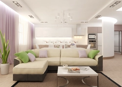 Kitchens living rooms in a modern style in light colors photo