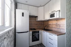 Kitchen set for a small kitchen in Khrushchev with a refrigerator photo