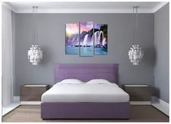 Purple And Gray In The Bedroom Interior