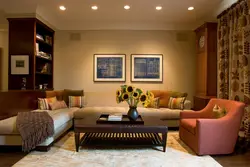 What colors goes with beige in the living room interior photo