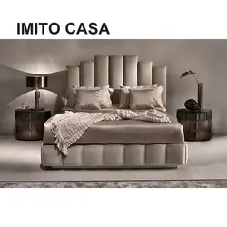 Bed in bedroom interior