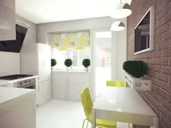 Kitchen interior 8 sq m with balcony photo