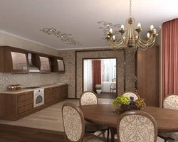 What kind of wallpaper for the kitchen living room photo