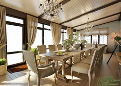 Kitchen design on verandas photo in the house