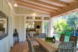 Kitchen design on verandas photo in the house