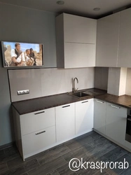 Kitchen design top white gloss