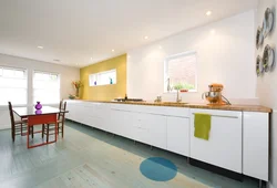 Kitchen without upper cabinets interior design