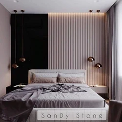 Slats in the bedroom interior