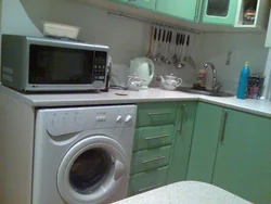 Washing Machine In A Small Kitchen In Khrushchev Photo