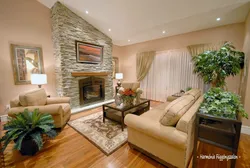 Indoor flowers in the living room interior