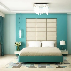 Bedroom interior in mint tones