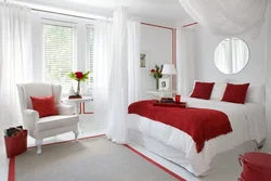 Bedroom design in red tones