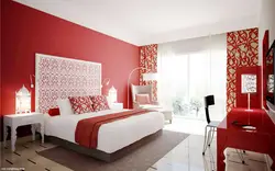 Bedroom design in red tones