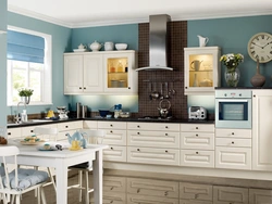 Color of the floor and walls in the kitchen photo
